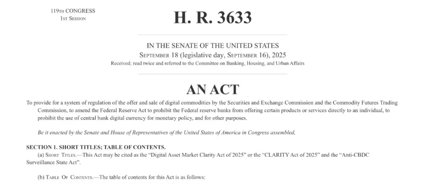 Text of the CLARITY Act
